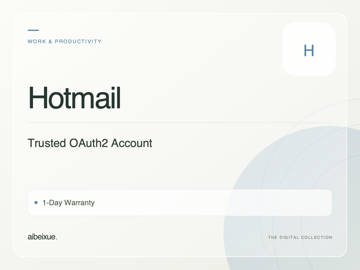 Hotmail Trusted OAuth2 Account — 1-Day Warranty