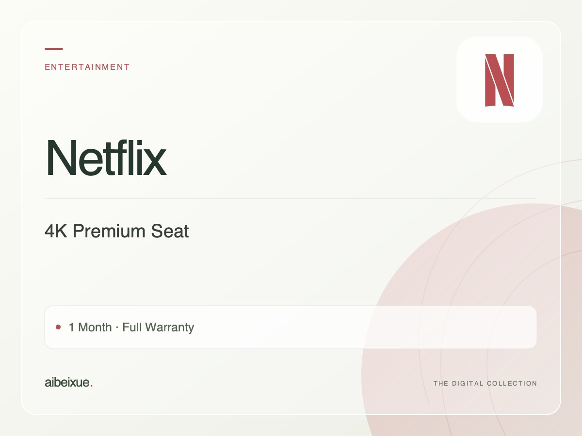 Netflix 4K Premium Seat — 1 Month, Full Warranty